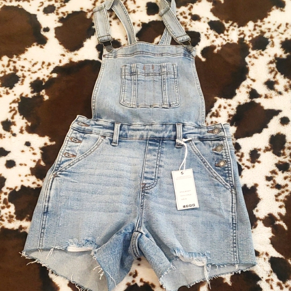 Judy Blue Light Denim Short Overalls.